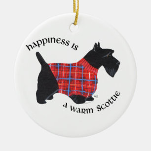 Santa Scottie Dog Ornament