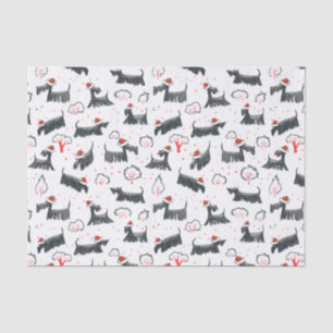 Santa Scottie Dog Scottish Terrier Puppy Christmas Tissue Paper
