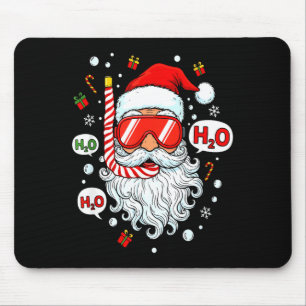 Santa Scuba Diving Equipment Funny Scuba Diver Chr Mouse Pad