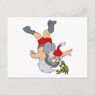 Santa scuba diving holiday postcard