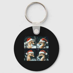 Santa Seahorse Ocean Animal Photography Christmas Key Ring