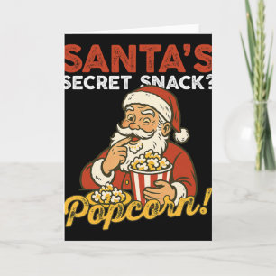 Santa Secret Snack Funny Popcorn Lovers Family Mat Card