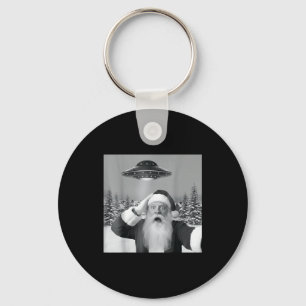 Santa Selfie With Reindeer Ufo Funny Xmas Men Wome Key Ring