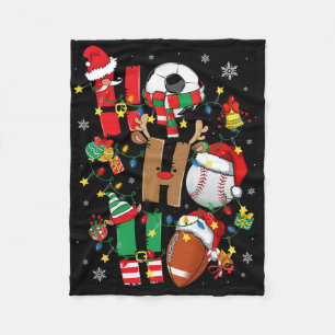 Santa Sell Footll Soccer Pyjamas Ho Ho Christmas X Fleece Blanket