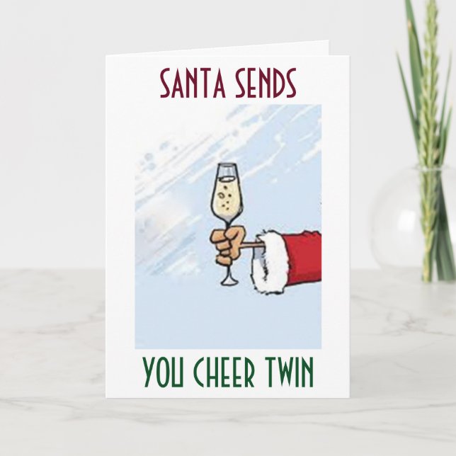 SANTA SENDS CHEER AT CHRISTMAS-TIME TO PARTY/ENJOY HOLIDAY CARD (Front)