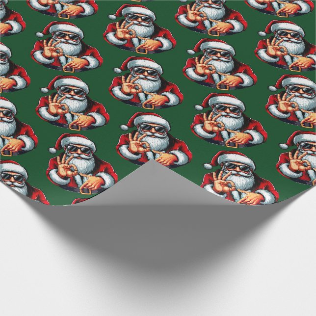 Santa Shades & 6–7 Sign – Bold Christmas Pattern Wrapping Paper (Corner)