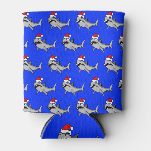 Santa Shark Can Cooler (Front)