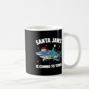 Santa Shark Christmas Lights Merry Sharkmas Xmas B Coffee Mug