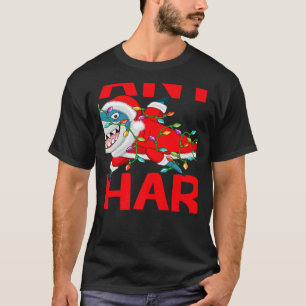 Santa Shark Christmas Lights Sharkmas   T-Shirt
