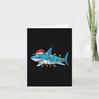 Santa Shark Christmas Lights Sharkmas Tree Xmas Bo Card