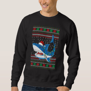 Santa Shark  Christmas Ugly Sweater For Men Women 