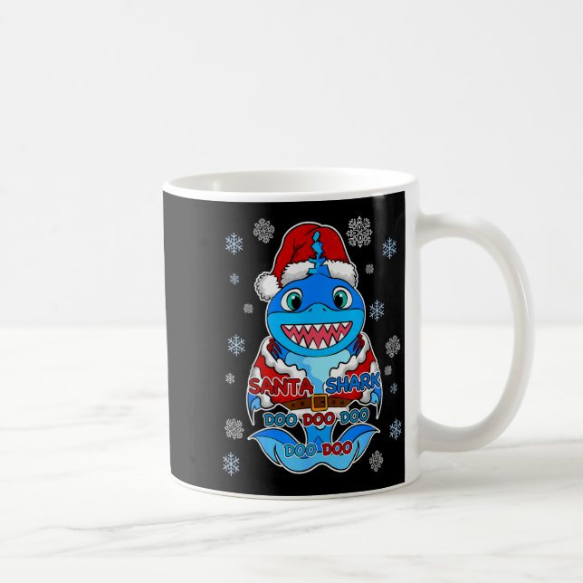 Santa Shark, Shark In A Santa Suit, Christmas Shar Coffee Mug (Right)