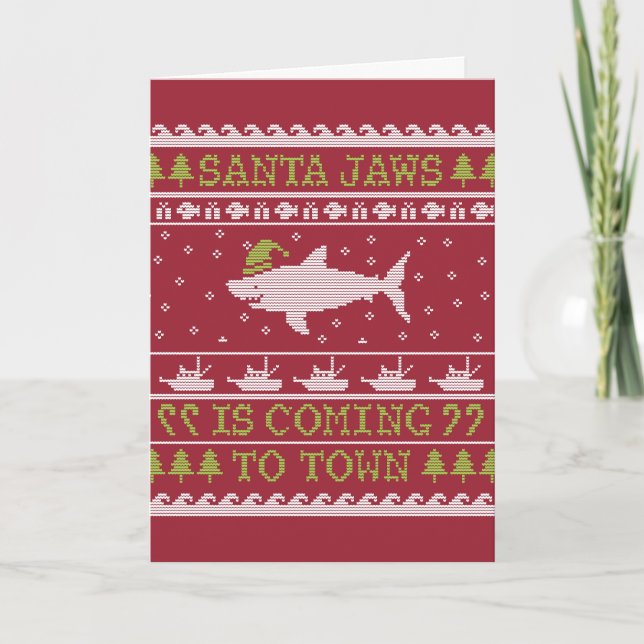 Santa Shark Ugly Holiday Sweater Card (Front)
