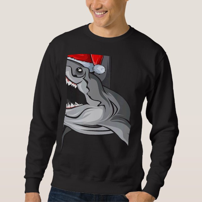 Santa Sharkmas Xmas  Shark Christmas Sweatshirt (Front)