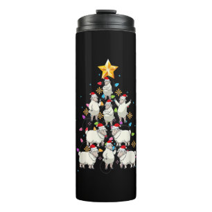 Santa Sheep Christmas Tree Lights Funny Sheep Gift Thermal Tumbler