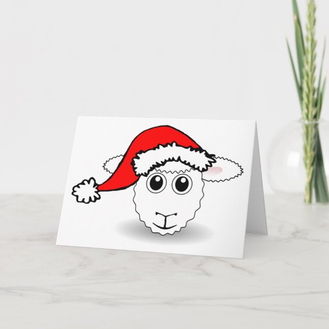 Santa Sheep Holiday Card (Front)