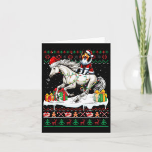 Santa Shetland Sheepdog Riding Horse Christmas Swe Card