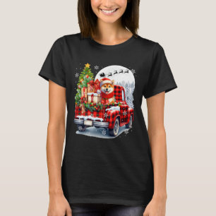 Santa Shiba Inu On Pickup Truck Christmas Owner Ki T-Shirt
