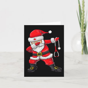 Santa Shirt Christmas Scrub Tops Women Funny Nurse Card