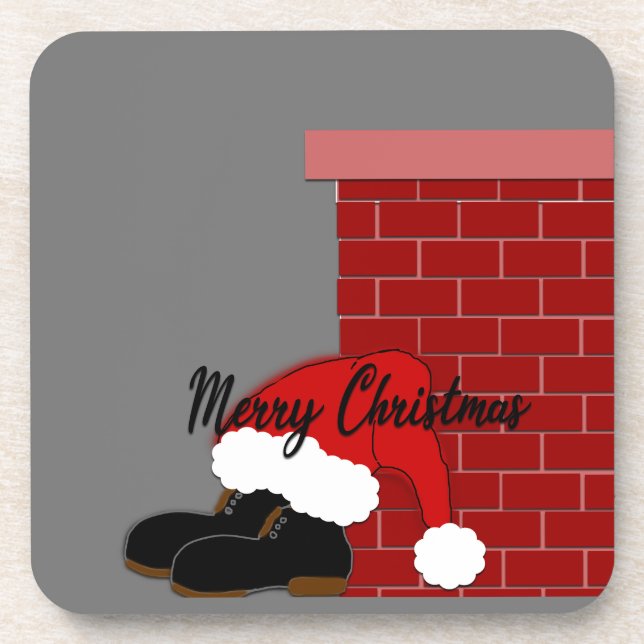santa shoes chimney coaster (Front)