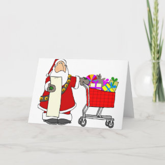 Santa Shopping Holiday Card
