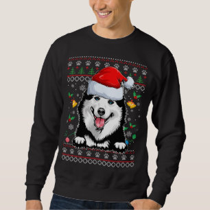 Santa Siberian Husky Dog Xmas Pajama Ugly Christma Sweatshirt