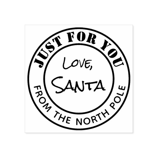 Santa Signature Rubber Stamp North Pole Mail Gift (Imprint)