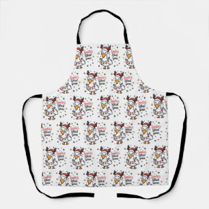 Santa Silly Goose Christmas Duck Funny Cute Apron