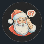 Santa Six Seven 6 7 67 Christmas Funny Xmas Meme Classic Round Sticker<br><div class="desc">Santa Six Seven 6 7 67 Christmas Funny Xmas Meme</div>