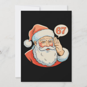 Santa Six Seven 6 7 67 Christmas Funny Xmas Meme Holiday Card