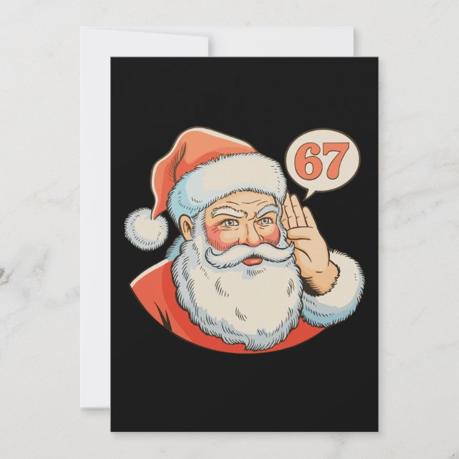 Santa Six Seven 6 7 67 Christmas Funny Xmas Meme Holiday Card (Front)