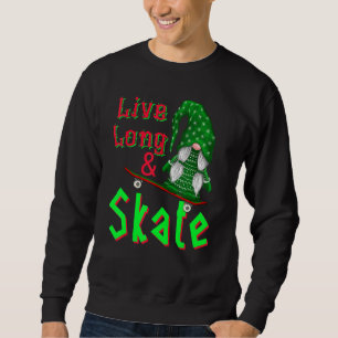 Santa Skateboard Christmas Skate Skateboarding 3 Sweatshirt