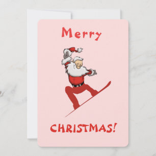 Santa Skateboarding Holiday Card