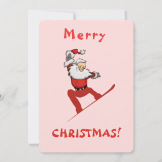 Santa Skateboarding Holiday Card