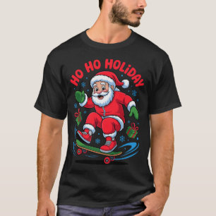 Santa Skater Skateboarding Lover Funny Christmas X T-Shirt
