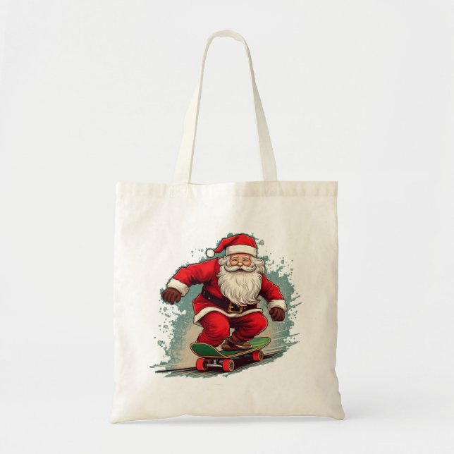 Santa Skater Tote Bag (Front)