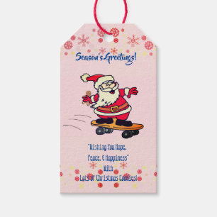 Santa Skating Gift Tags