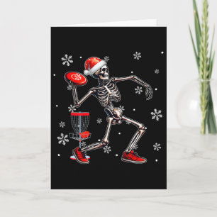 Santa Skeleton Playing Disc Golf Christmas Player Card