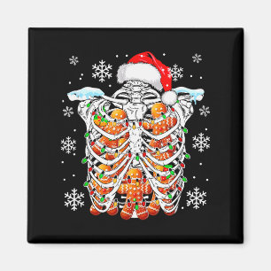Santa Skeleton Rib Cage X-ray Gingerbreads Colorfu Magnet