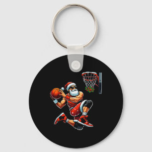 Santa Sketll Player Dunking Xmas Christmas Sketll Key Ring