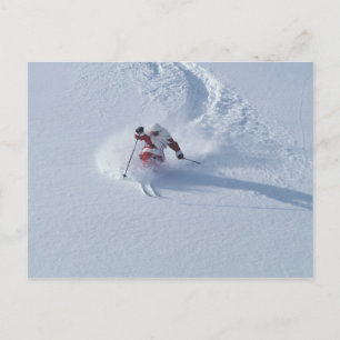 Santa Skiing at Snowbird Ski Resort, Wasatch Holiday Postcard