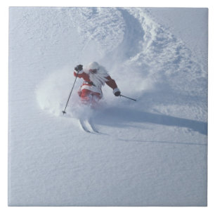 Santa Skiing at Snowbird Ski Resort, Wasatch Tile