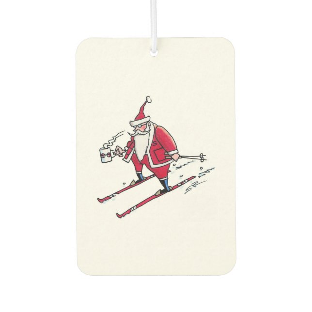 Santa Skiing car air freshener (Front)