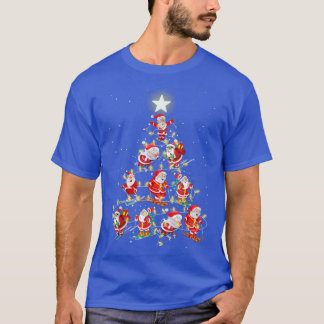 Santa Skiing Christmas Tree Lights Xmas For Men Wo T-Shirt