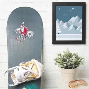 Santa Skiing contour sticker