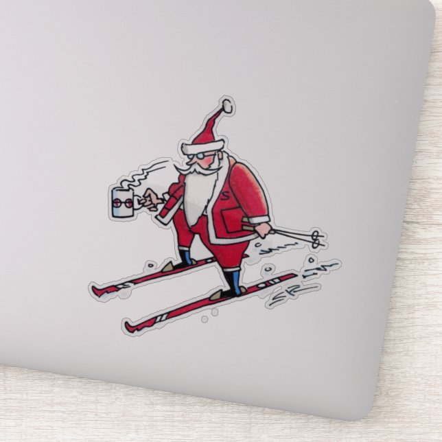 Santa Skiing contour sticker (Detail)