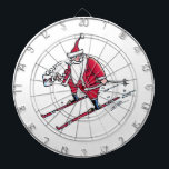 Santa Skiing dartboard<br><div class="desc">Santa Skiing dartboards for skiers and darts players aiming to have a good time this Christmas. Santa Skiing is Steamy Raimon original cartoon art.</div>