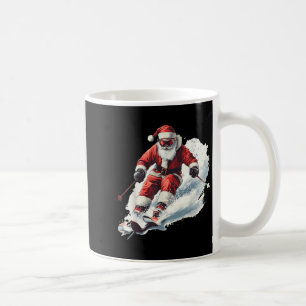 Santa Skiing Funny Christmas Skier Ski Racer Xmas Coffee Mug