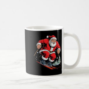 Santa Skiing Lover Funny Holiday Christmas Xmas Pa Coffee Mug