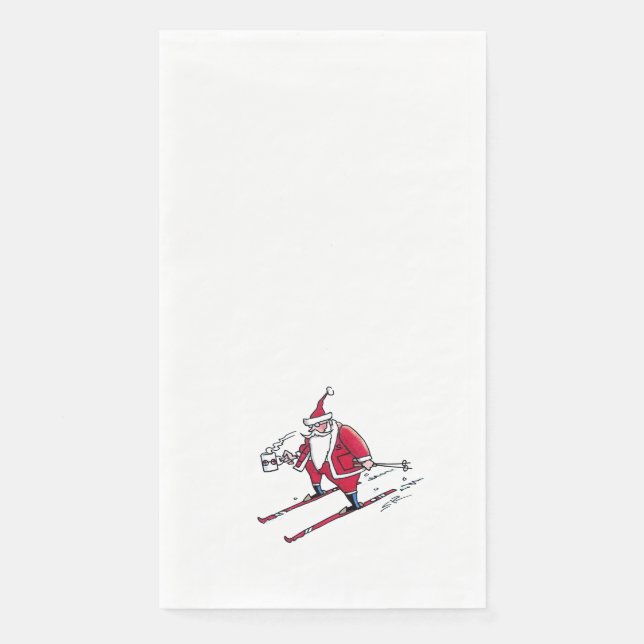 Santa Skiing paper guest towels Napkin (Front)